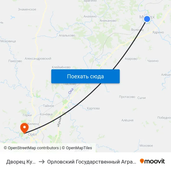 Дворец Культуры to Орловский Государственный Аграрный Университет map
