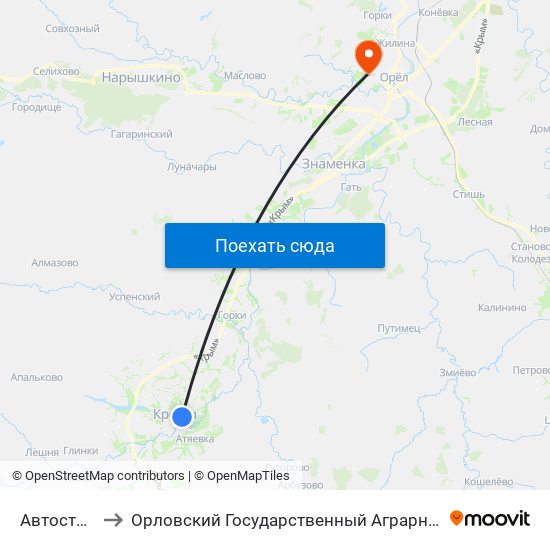 Автостанция to Орловский Государственный Аграрный Университет map