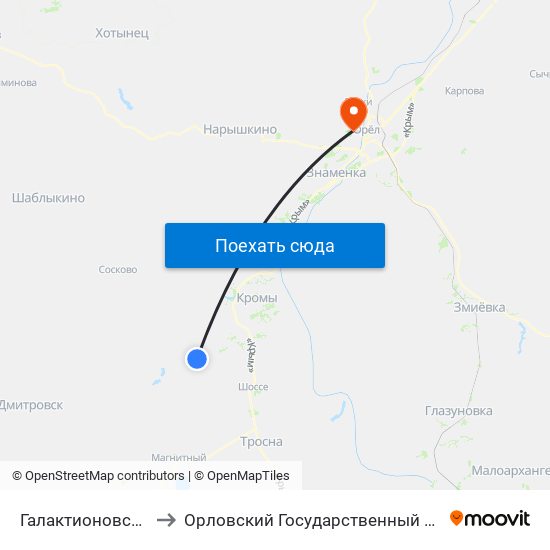 Галактионовский Посёлок to Орловский Государственный Аграрный Университет map