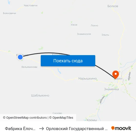 Фабрика Ёлочных Игрушек to Орловский Государственный Аграрный Университет map