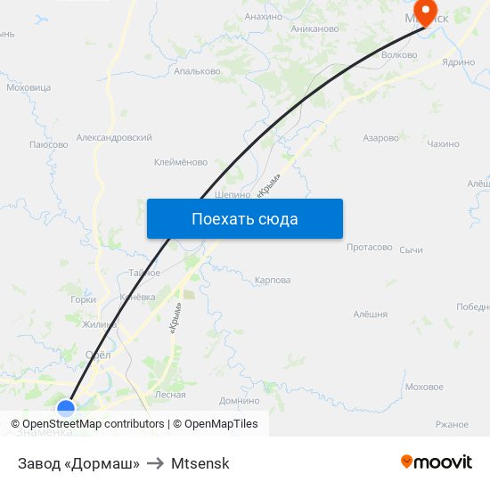 Завод «Дормаш» to Mtsensk map