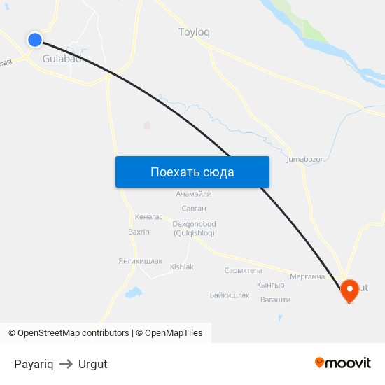 Payariq to Urgut map