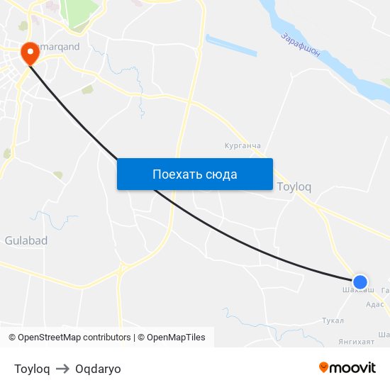 Toyloq to Oqdaryo map