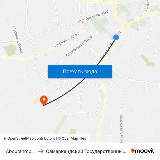 Abdurahmon Jomiy Ko'Chasi, 59 to Самаркандский Государственный Архитектурно Строительный Институт (Самгаси) map