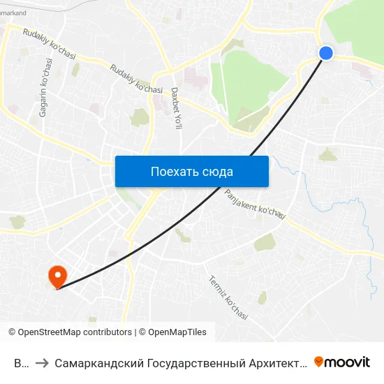 Bekat to Самаркандский Государственный Архитектурно Строительный Институт (Самгаси) map