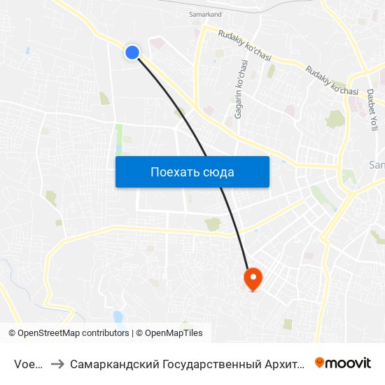 Voenkomat to Самаркандский Государственный Архитектурно Строительный Институт (Самгаси) map