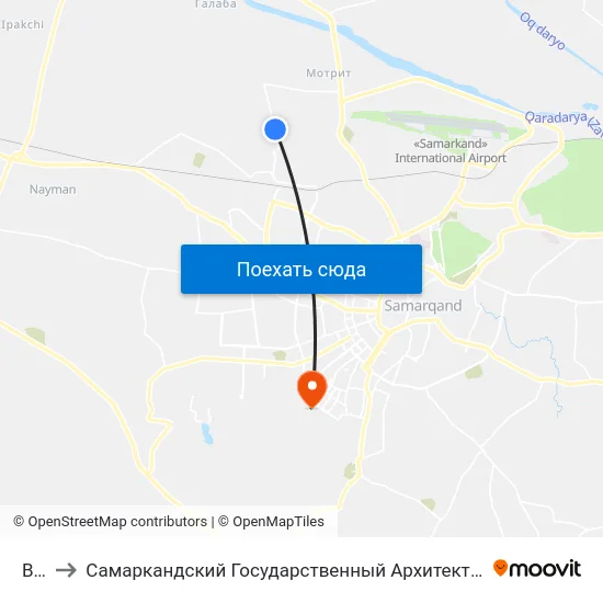 Bekat to Самаркандский Государственный Архитектурно Строительный Институт (Самгаси) map