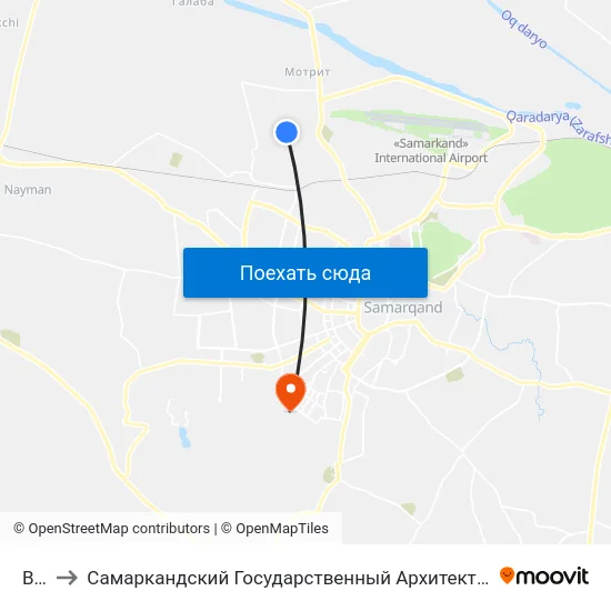 Bekat to Самаркандский Государственный Архитектурно Строительный Институт (Самгаси) map