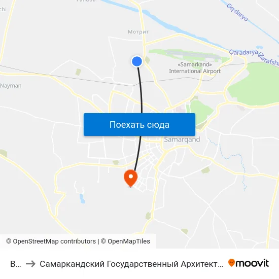 Bekat to Самаркандский Государственный Архитектурно Строительный Институт (Самгаси) map