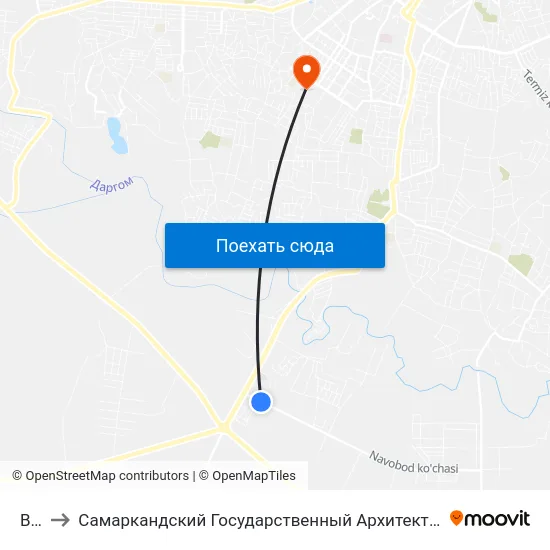 Bekat to Самаркандский Государственный Архитектурно Строительный Институт (Самгаси) map
