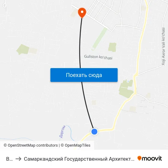 Bekat to Самаркандский Государственный Архитектурно Строительный Институт (Самгаси) map