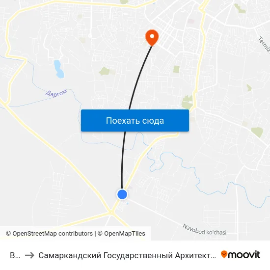 Bekat to Самаркандский Государственный Архитектурно Строительный Институт (Самгаси) map