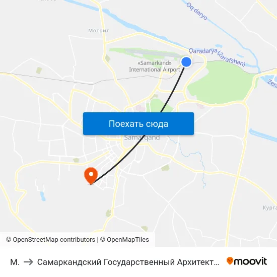 M37 to Самаркандский Государственный Архитектурно Строительный Институт (Самгаси) map
