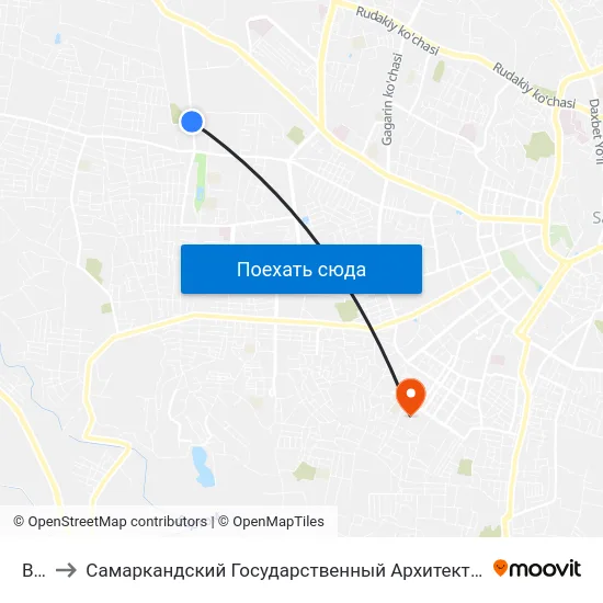 Bekat to Самаркандский Государственный Архитектурно Строительный Институт (Самгаси) map