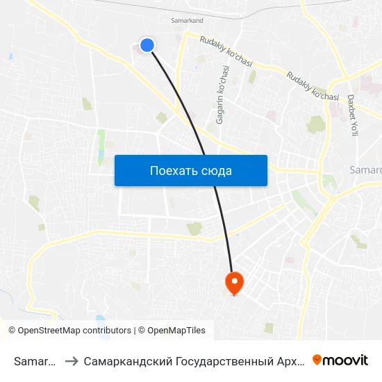 Samarqand Kolleji to Самаркандский Государственный Архитектурно Строительный Институт (Самгаси) map