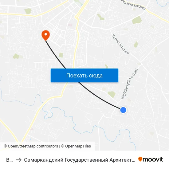 Bekat to Самаркандский Государственный Архитектурно Строительный Институт (Самгаси) map