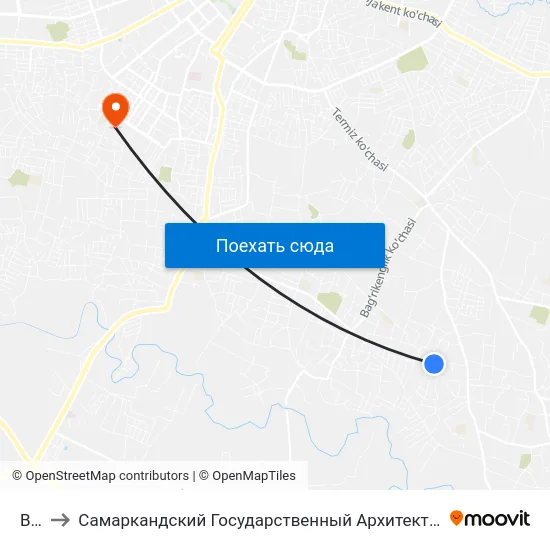 Bekat to Самаркандский Государственный Архитектурно Строительный Институт (Самгаси) map
