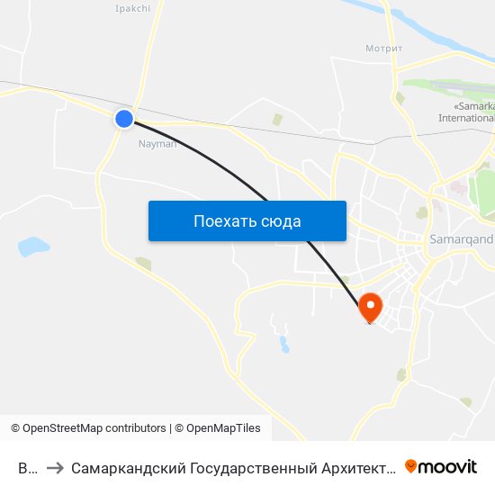 Bekat to Самаркандский Государственный Архитектурно Строительный Институт (Самгаси) map