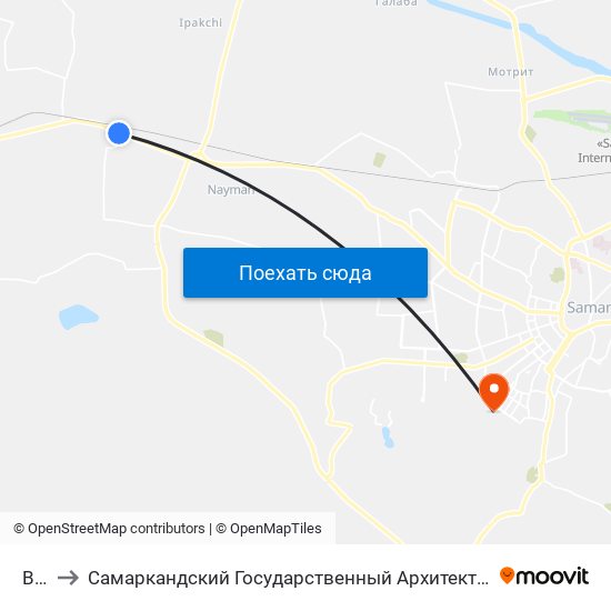 Bekat to Самаркандский Государственный Архитектурно Строительный Институт (Самгаси) map