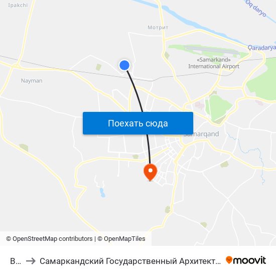 Bekat to Самаркандский Государственный Архитектурно Строительный Институт (Самгаси) map