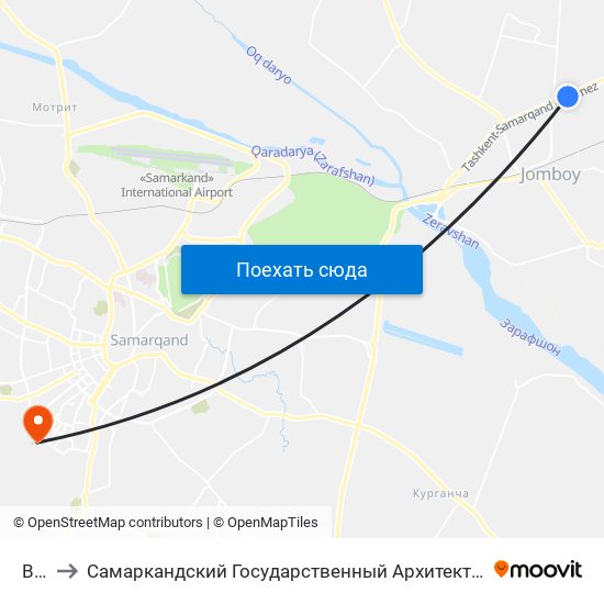 Bekat to Самаркандский Государственный Архитектурно Строительный Институт (Самгаси) map