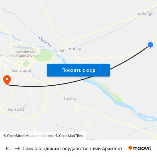 Bekat to Самаркандский Государственный Архитектурно Строительный Институт (Самгаси) map