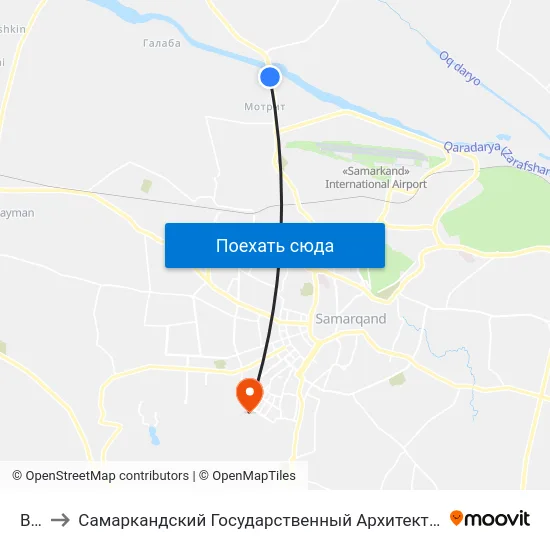 Bekat to Самаркандский Государственный Архитектурно Строительный Институт (Самгаси) map
