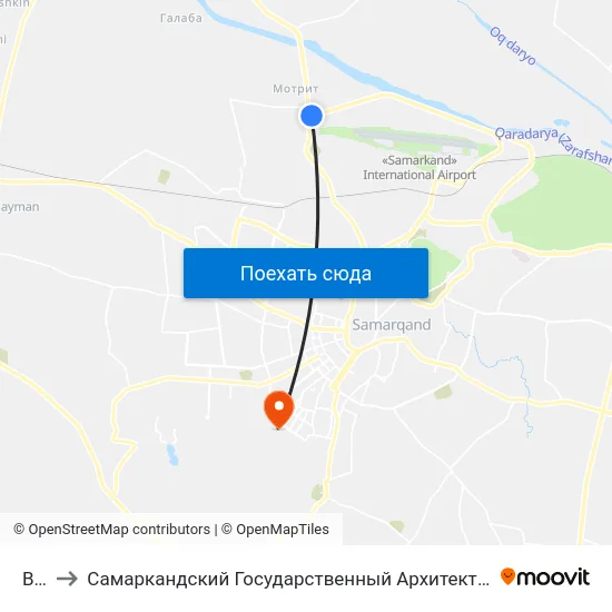 Bekat to Самаркандский Государственный Архитектурно Строительный Институт (Самгаси) map