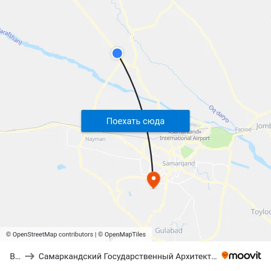 Bekat to Самаркандский Государственный Архитектурно Строительный Институт (Самгаси) map