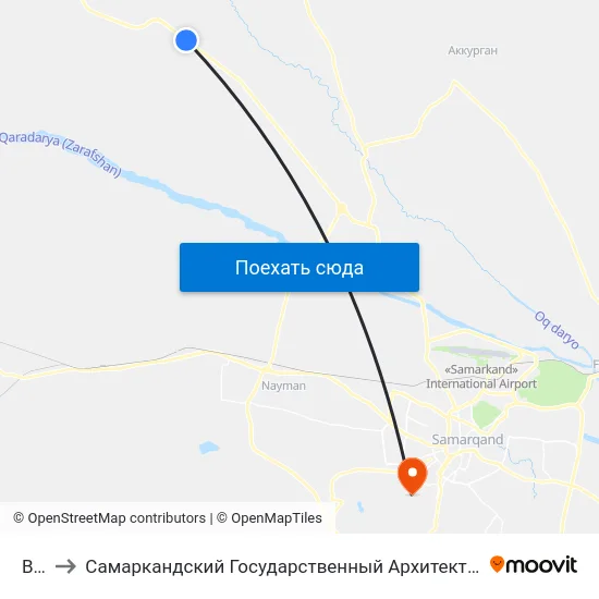 Bekat to Самаркандский Государственный Архитектурно Строительный Институт (Самгаси) map