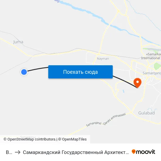 Bekat to Самаркандский Государственный Архитектурно Строительный Институт (Самгаси) map