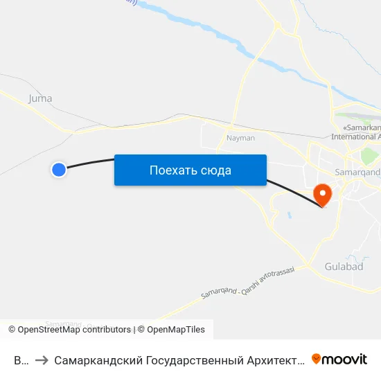 Bekat to Самаркандский Государственный Архитектурно Строительный Институт (Самгаси) map