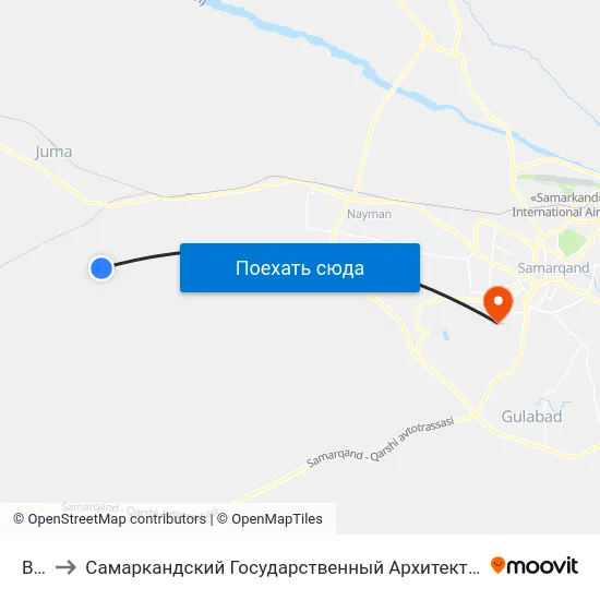 Bekat to Самаркандский Государственный Архитектурно Строительный Институт (Самгаси) map