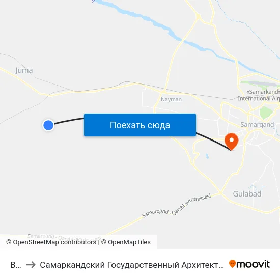 Bekat to Самаркандский Государственный Архитектурно Строительный Институт (Самгаси) map