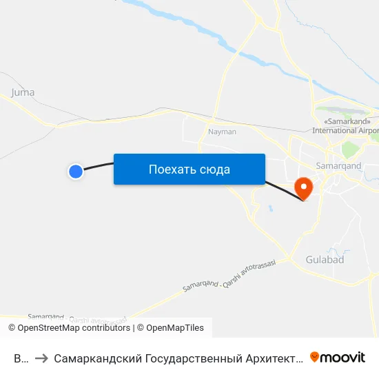 Bekat to Самаркандский Государственный Архитектурно Строительный Институт (Самгаси) map