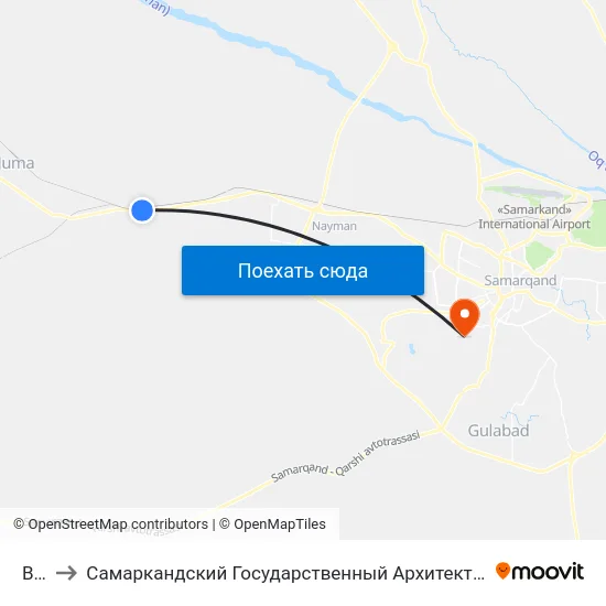 Bekat to Самаркандский Государственный Архитектурно Строительный Институт (Самгаси) map
