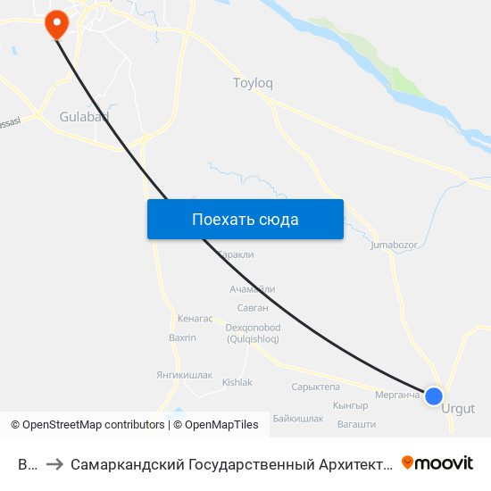 Bekat to Самаркандский Государственный Архитектурно Строительный Институт (Самгаси) map