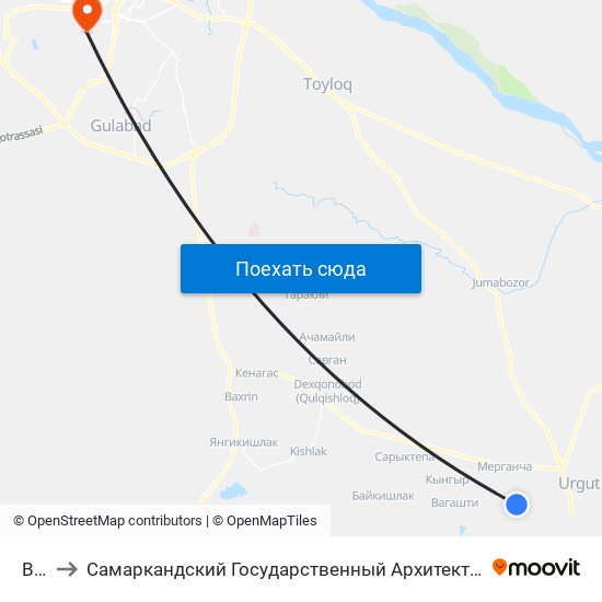Bekat to Самаркандский Государственный Архитектурно Строительный Институт (Самгаси) map