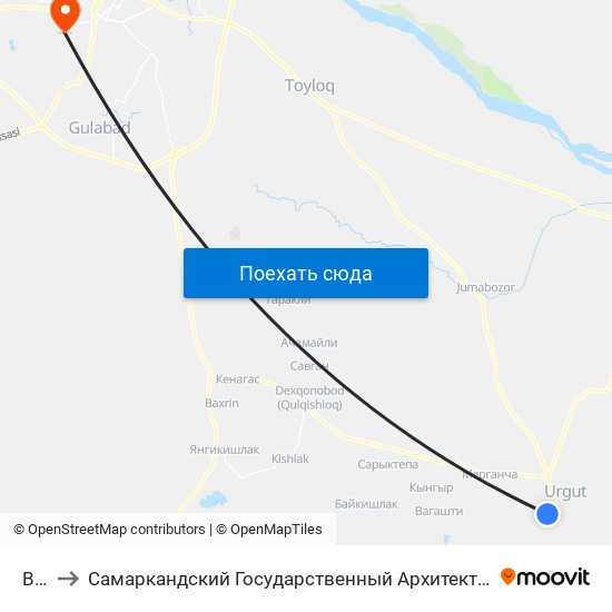 Bekat to Самаркандский Государственный Архитектурно Строительный Институт (Самгаси) map