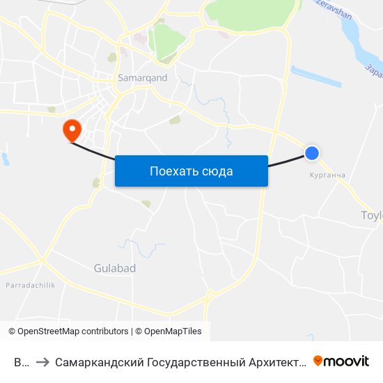 Bekat to Самаркандский Государственный Архитектурно Строительный Институт (Самгаси) map