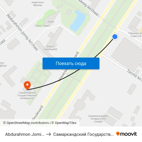Abdurahmon Jomiy Ko'Chasi, 59 to Самаркандский Государственный Университет map
