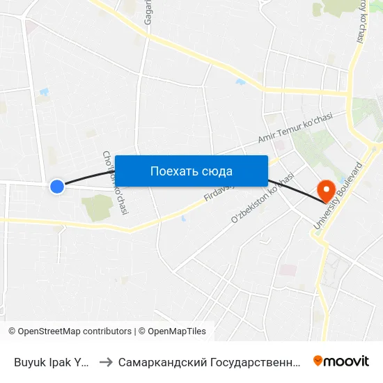Buyuk Ipak Yuli, 131b to Самаркандский Государственный Университет map