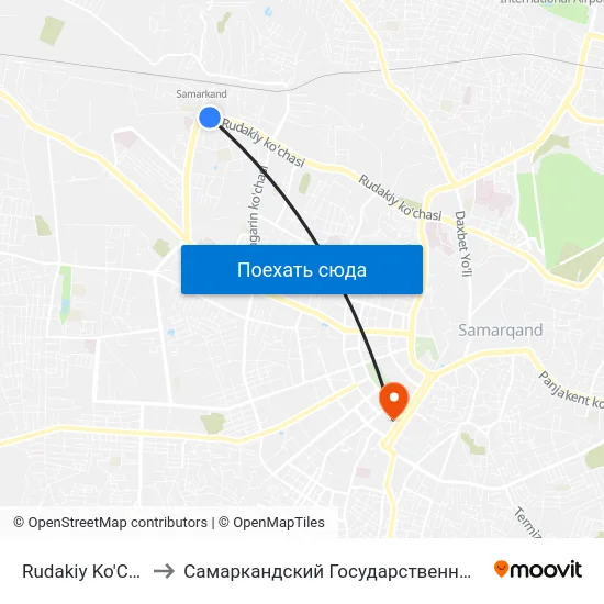 Rudakiy Ko'Chasi, 84 to Самаркандский Государственный Университет map