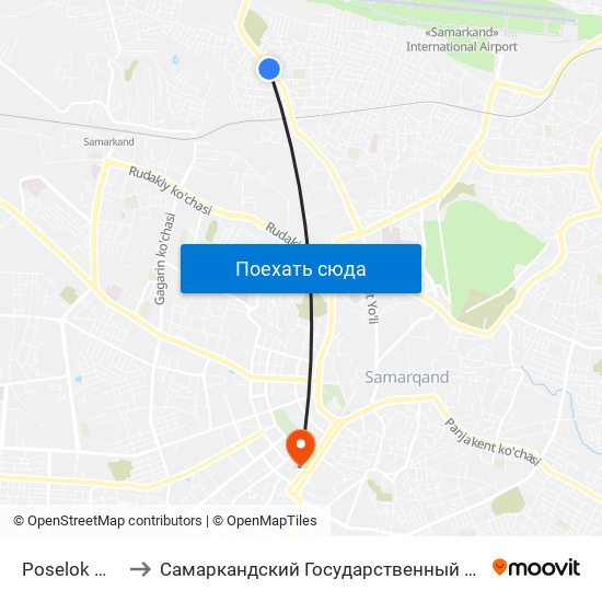 Poselok Motrid to Самаркандский Государственный Университет map