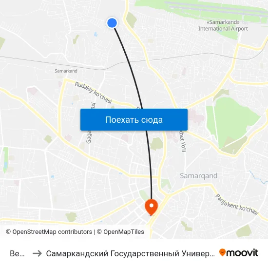 Bekat to Самаркандский Государственный Университет map