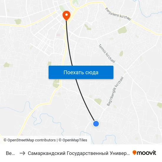 Bekat to Самаркандский Государственный Университет map