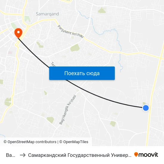 Badal to Самаркандский Государственный Университет map