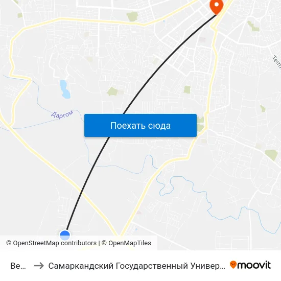 Bekat to Самаркандский Государственный Университет map
