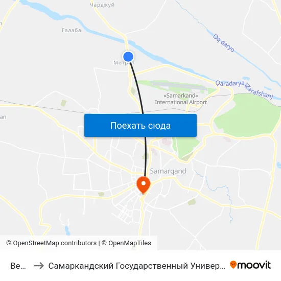 Bekat to Самаркандский Государственный Университет map