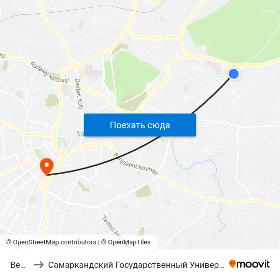 Bekat to Самаркандский Государственный Университет map